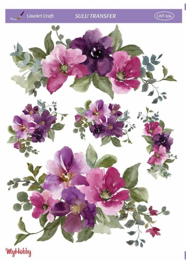 LineArt Çiçek Desenli Sulu Transfer LNT104 - 1