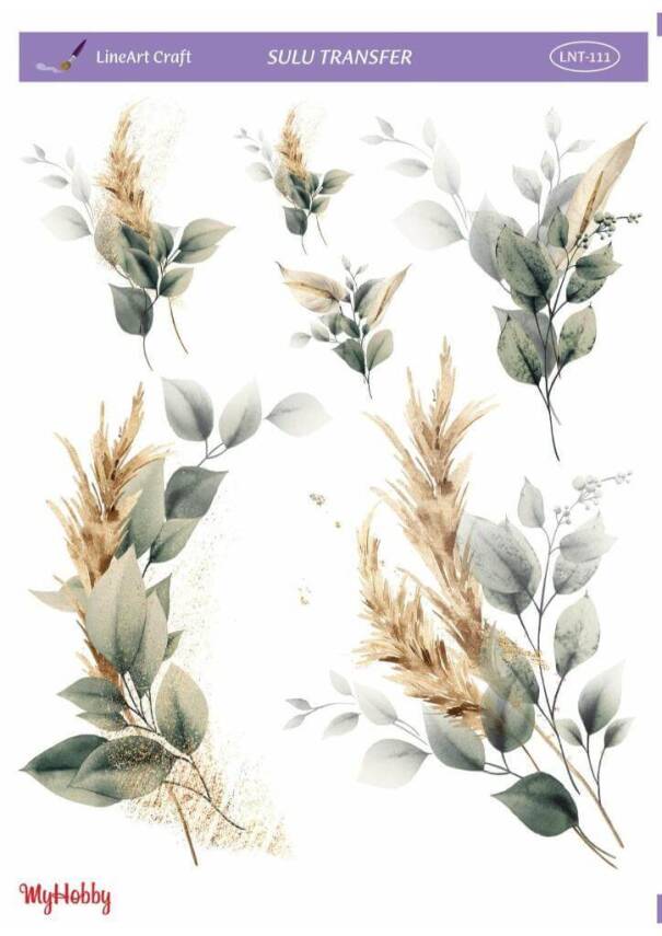 LineArt Çiçek Desenli Sulu Transfer LNT111 - 1