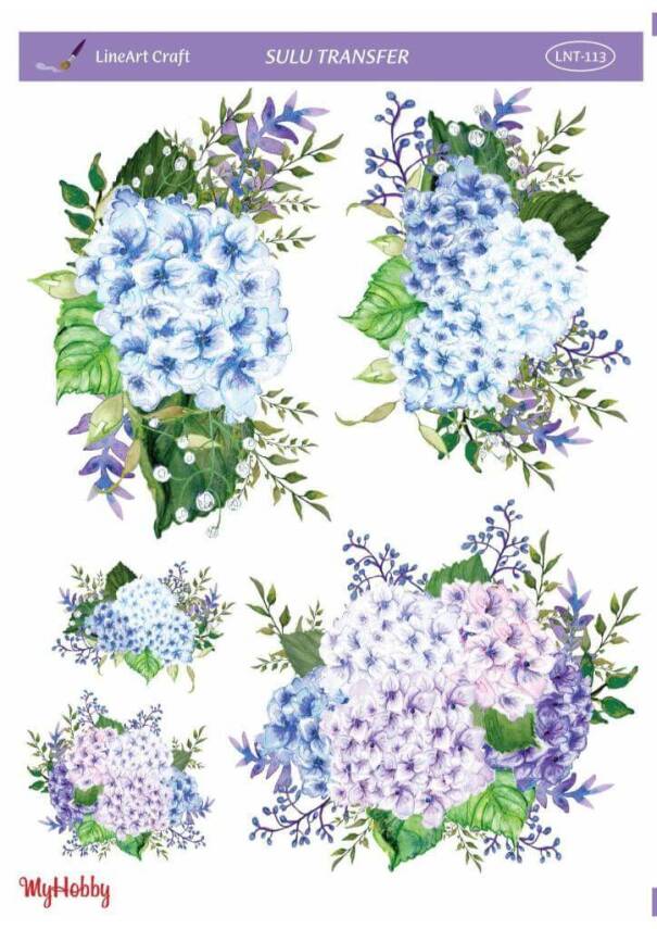 LineArt Çiçek Desenli Sulu Transfer LNT113 - 1