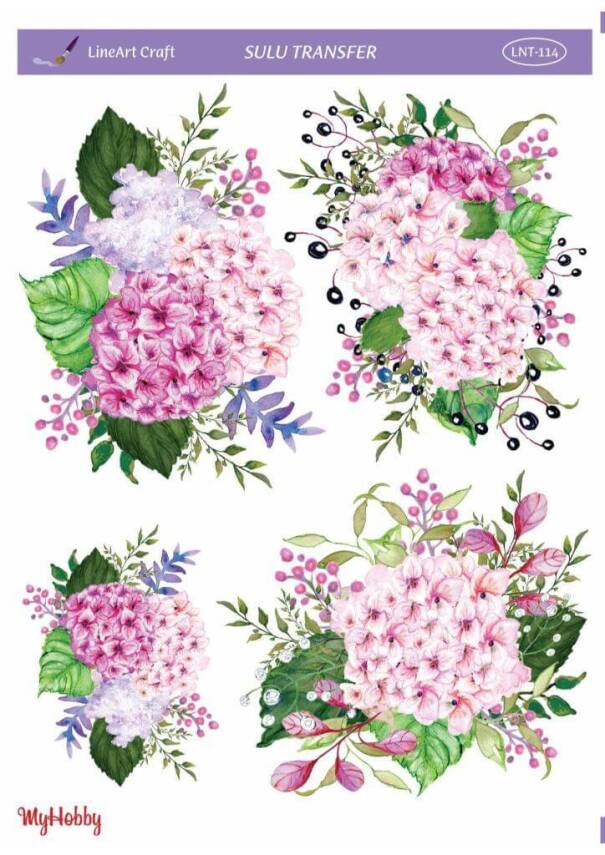 LineArt Çiçek Desenli Sulu Transfer LNT114 - 1