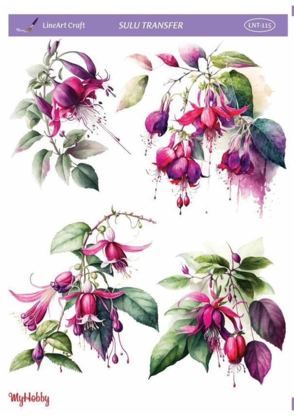 LineArt Çiçek Desenli Sulu Transfer LNT115 - 1