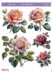 LineArt Çiçek Desenli Sulu Transfer LNT116 - Line Art