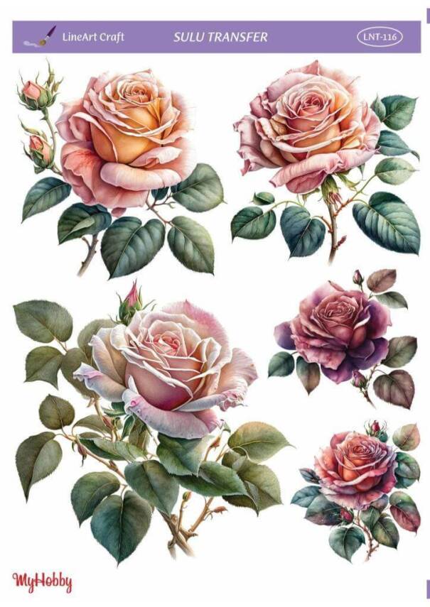LineArt Çiçek Desenli Sulu Transfer LNT116 - 1