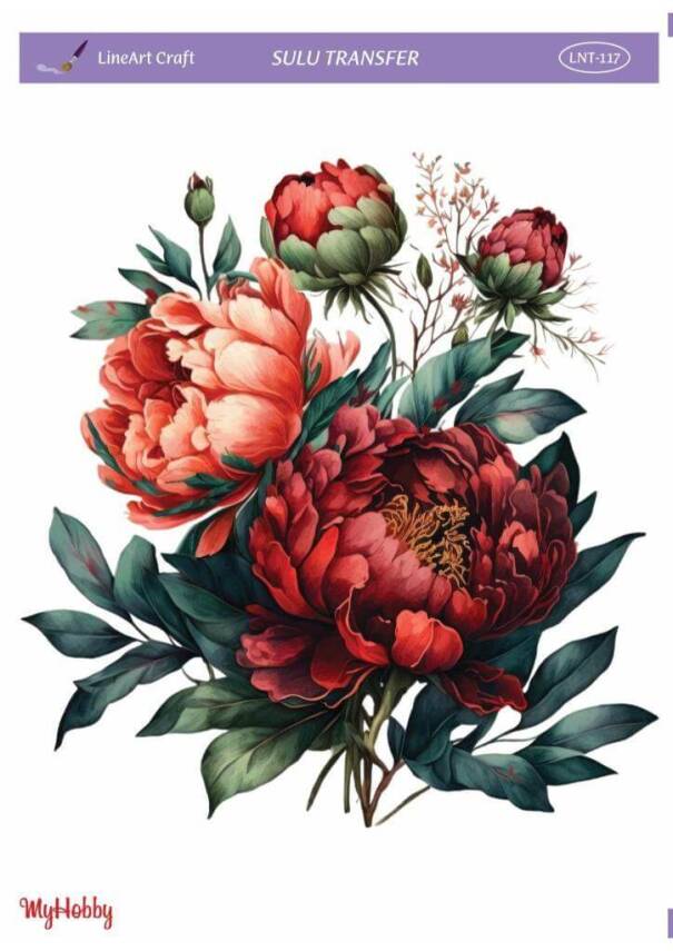 LineArt Çiçek Desenli Sulu Transfer LNT117 - 1