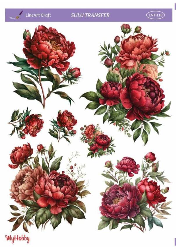 LineArt Çiçek Desenli Sulu Transfer LNT118 - 1