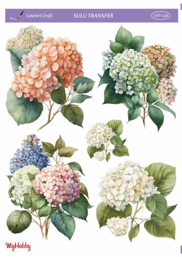 LineArt Çiçek Desenli Sulu Transfer LNT120 - 1