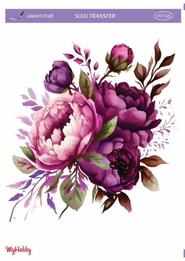 LineArt Çiçek Desenli Sulu Transfer LNT125 - 1