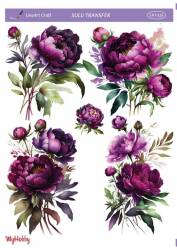 LineArt Çiçek Desenli Sulu Transfer LNT126 - Line Art