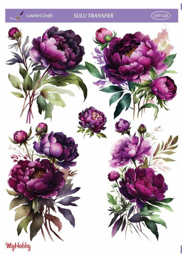 LineArt Çiçek Desenli Sulu Transfer LNT126 - 1