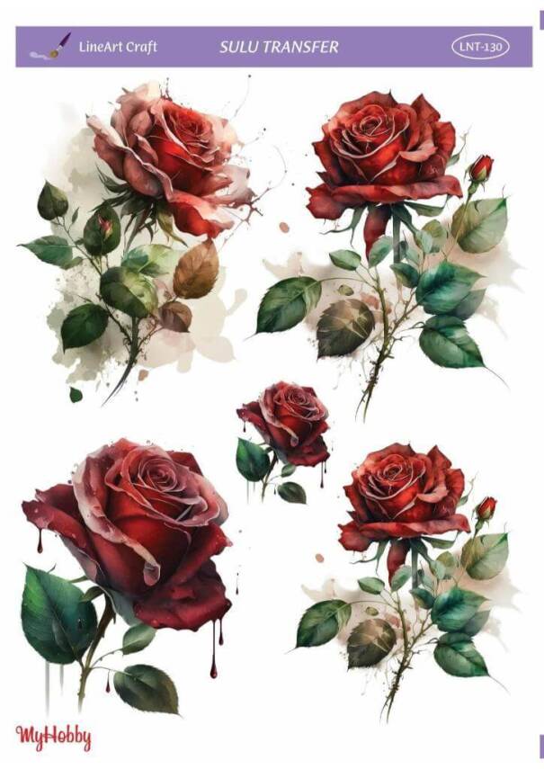 LineArt Çiçek Desenli Sulu Transfer LNT130 - 1