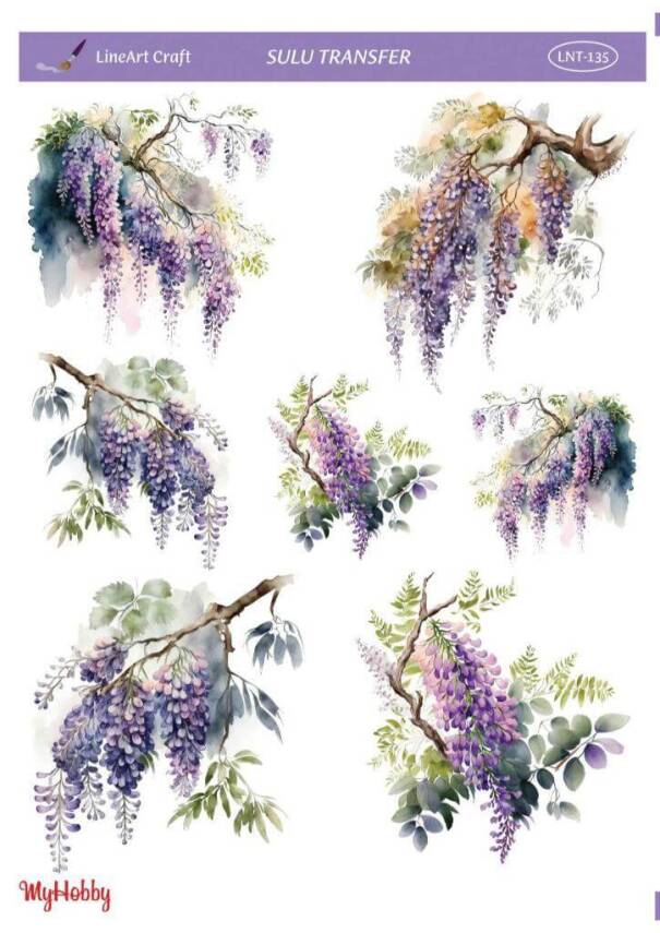 LineArt Çiçek Desenli Sulu Transfer LNT135 - 1