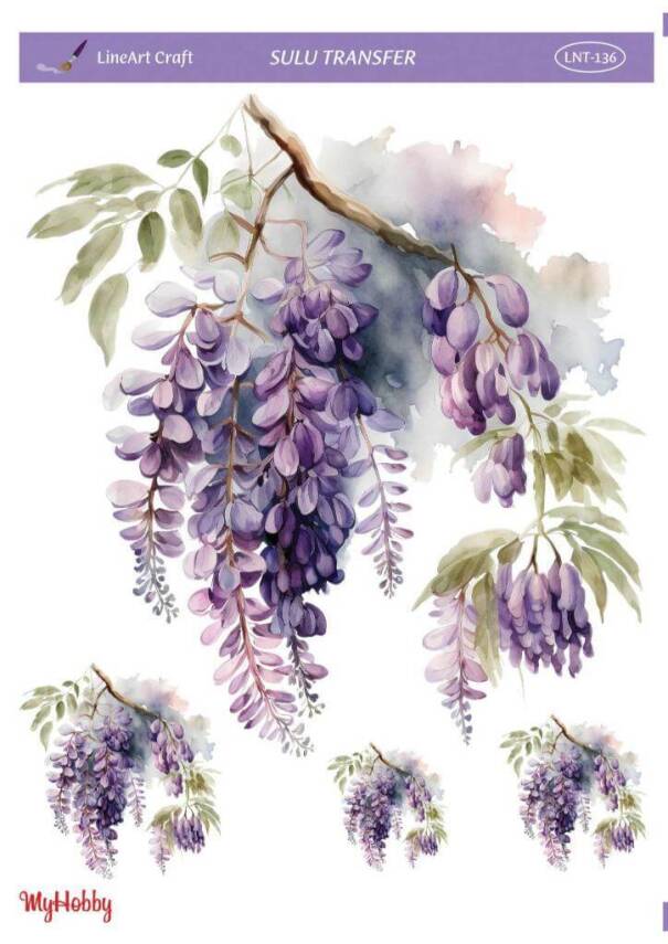 LineArt Çiçek Desenli Sulu Transfer LNT136 - 1