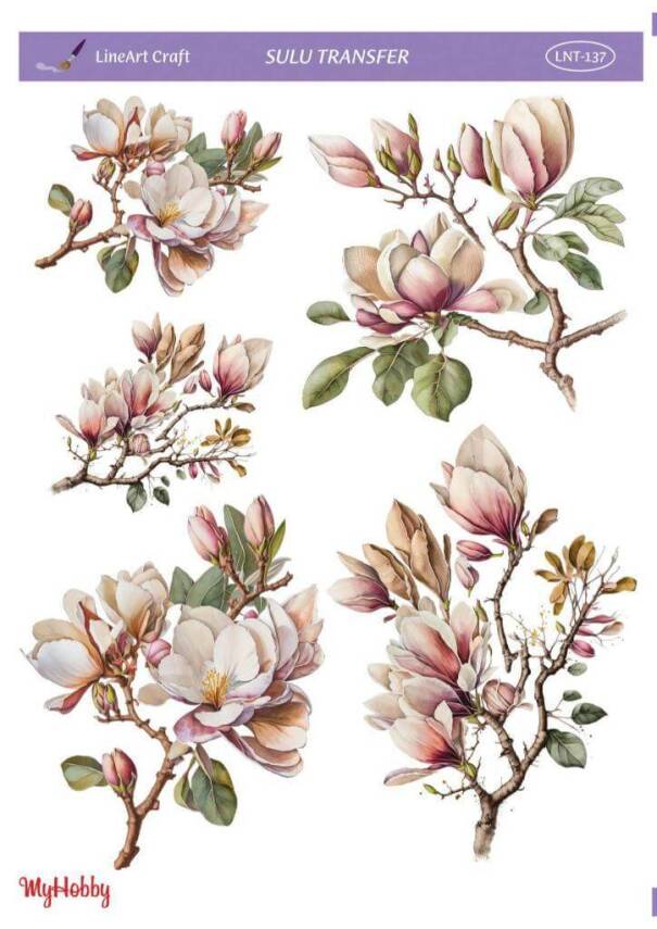 LineArt Çiçek Desenli Sulu Transfer LNT137 - 1