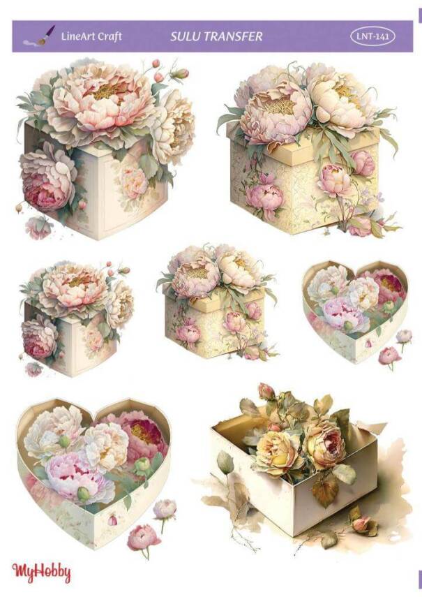 LineArt Çiçek Desenli Sulu Transfer LNT141 - 1