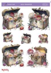 LineArt Çiçek Desenli Sulu Transfer LNT142 - Line Art