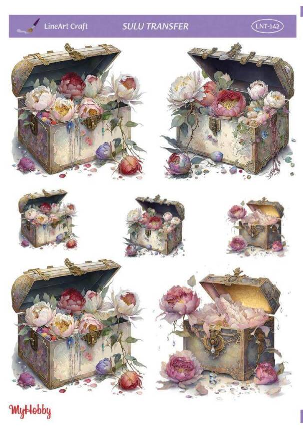 LineArt Çiçek Desenli Sulu Transfer LNT142 - 1