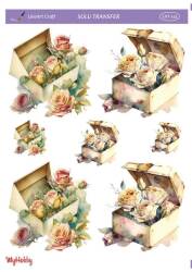 LineArt Çiçek Desenli Sulu Transfer LNT143 - Line Art