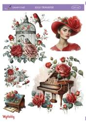 LineArt Çiçek Desenli Sulu Transfer LNT147 - Line Art