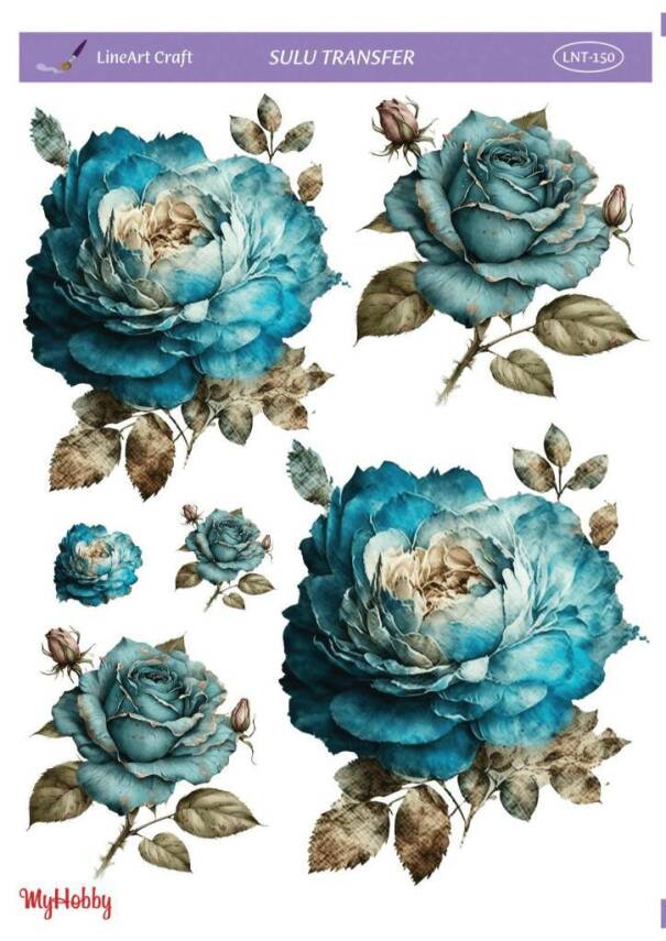 LineArt Çiçek Desenli Sulu Transfer LNT150 - 1