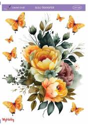 LineArt Çiçek Desenli Sulu Transfer LNT190 - Line Art