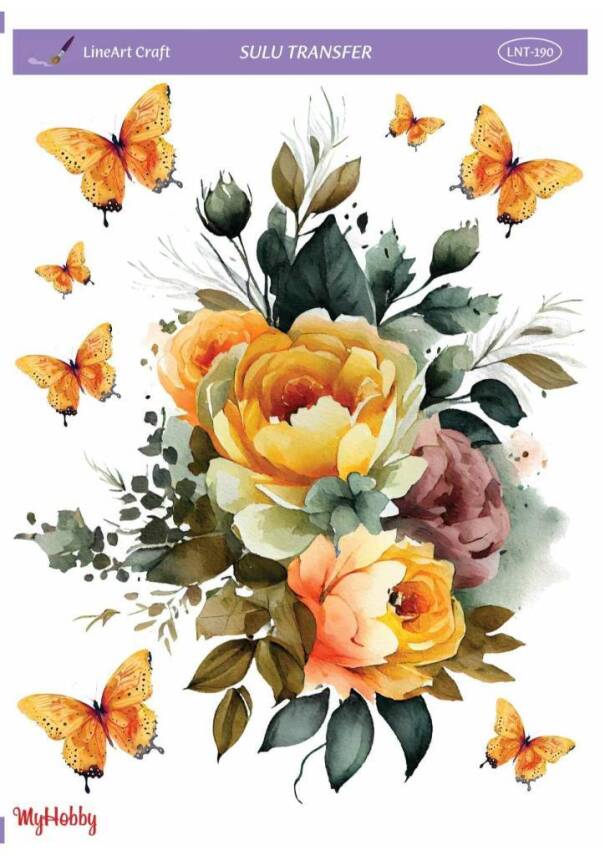 LineArt Çiçek Desenli Sulu Transfer LNT190 - 1