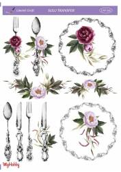 LineArt Çiçek Desenli Sulu Transfer LNT192 - Line Art