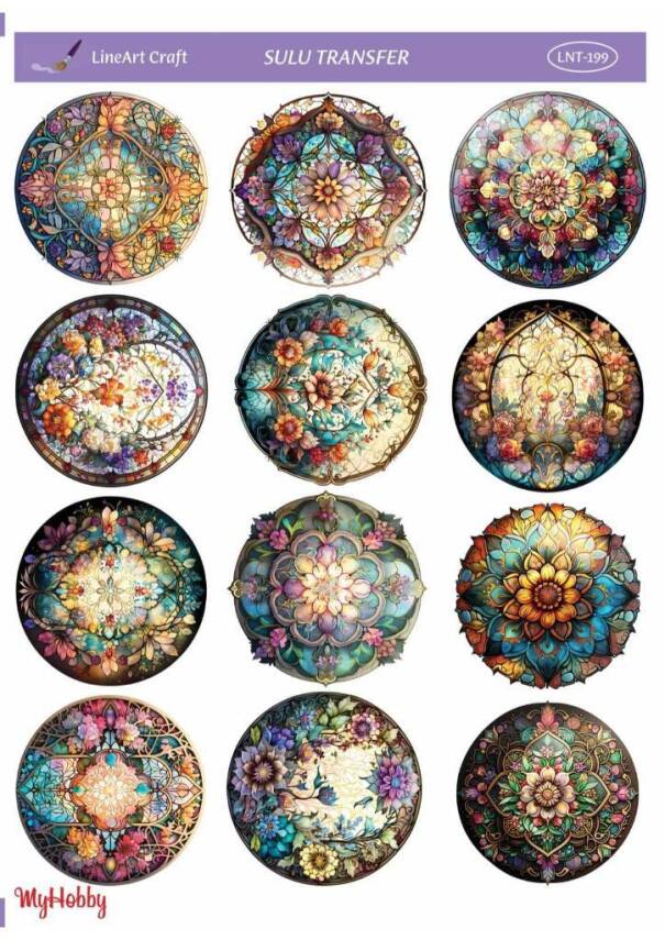 LineArt Çiçek Desenli Sulu Transfer LNT199 - 1