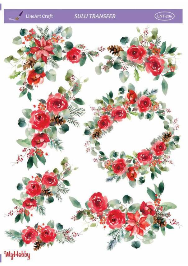 LineArt Çiçek Desenli Sulu Transfer LNT206 - 1