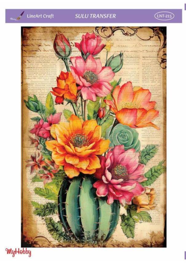 LineArt Çiçek Desenli Sulu Transfer LNT215 - 1