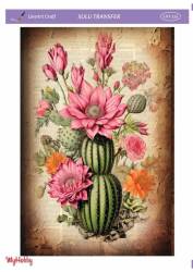 LineArt Çiçek Desenli Sulu Transfer LNT216 - Line Art