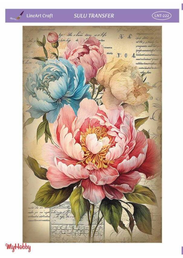 LineArt Çiçek Desenli Sulu Transfer LNT222 - 1