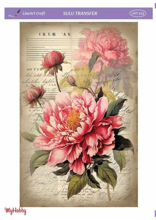 LineArt Çiçek Desenli Sulu Transfer LNT223 - 1