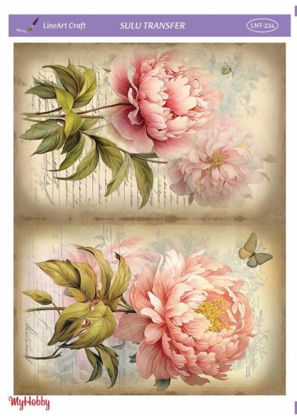 LineArt Çiçek Desenli Sulu Transfer LNT224 - 1