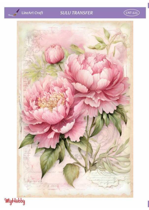LineArt Çiçek Desenli Sulu Transfer LNT225 - 1