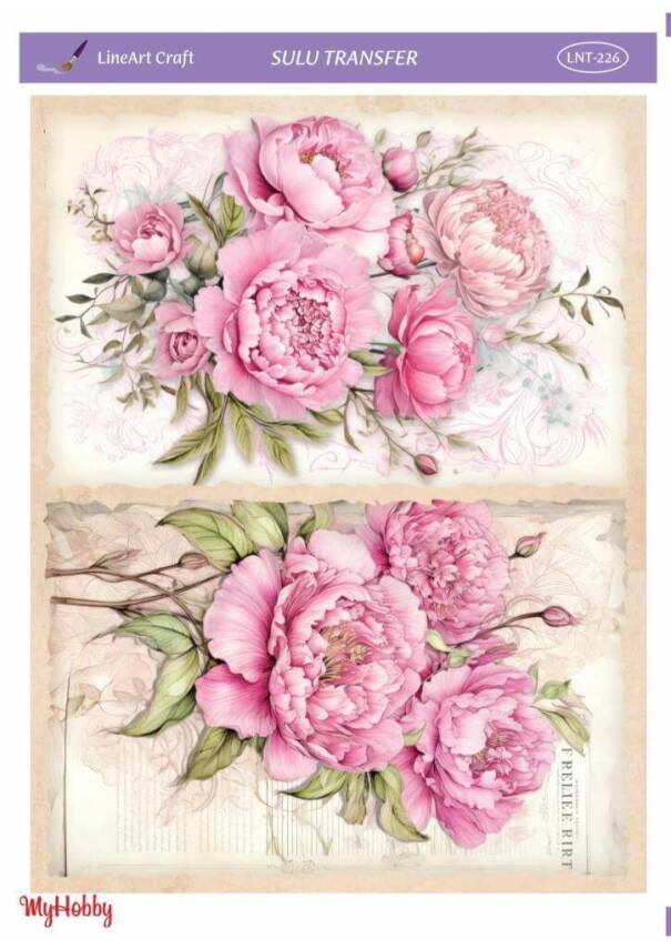 LineArt Çiçek Desenli Sulu Transfer LNT226 - 1