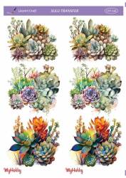 LineArt Çiçek Desenli Sulu Transfer LNT236 - Line Art