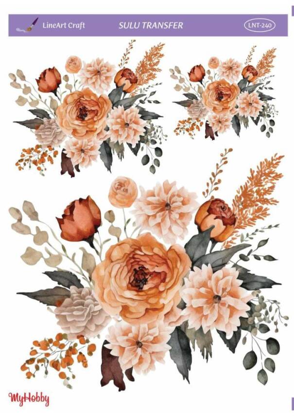 LineArt Çiçek Desenli Sulu Transfer LNT240 - 1