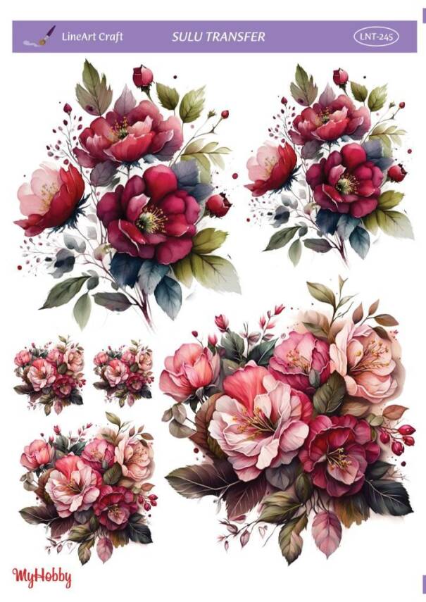 LineArt Çiçek Desenli Sulu Transfer LNT245 - 1