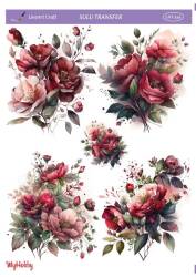 LineArt Çiçek Desenli Sulu Transfer LNT246 - Line Art