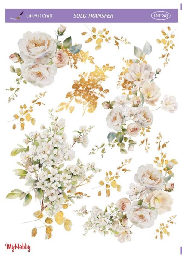 LineArt Çiçek Desenli Sulu Transfer LNT263 - 1