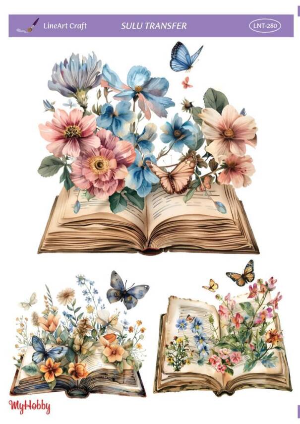 LineArt Çiçek Desenli Sulu Transfer LNT280 - 1