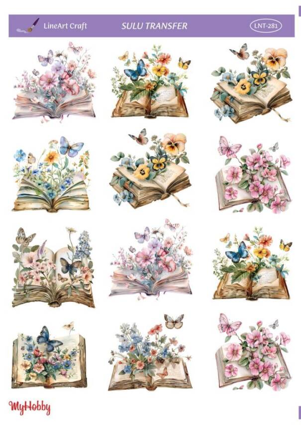 LineArt Çiçek Desenli Sulu Transfer LNT281 - 1