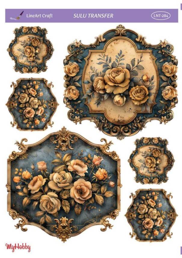 LineArt Çiçek Desenli Sulu Transfer LNT284 - 1