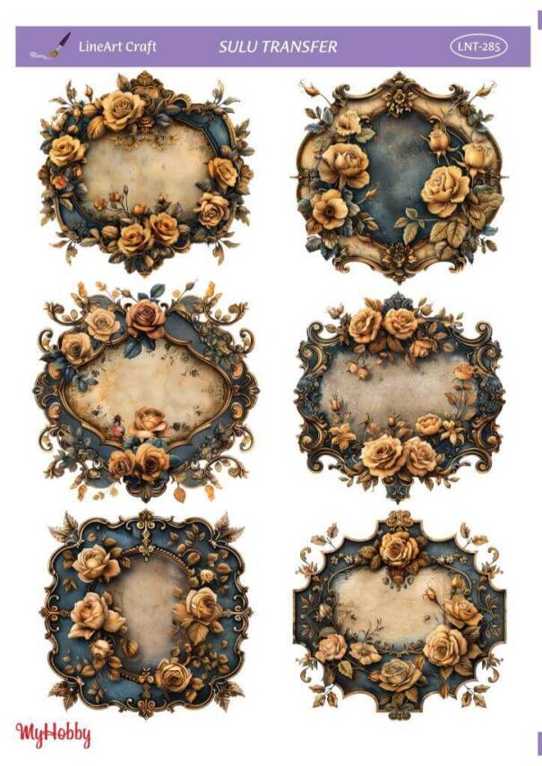 LineArt Çiçek Desenli Sulu Transfer LNT285 - 1