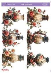 LineArt Çiçek Desenli Sulu Transfer LNT296 - Line Art