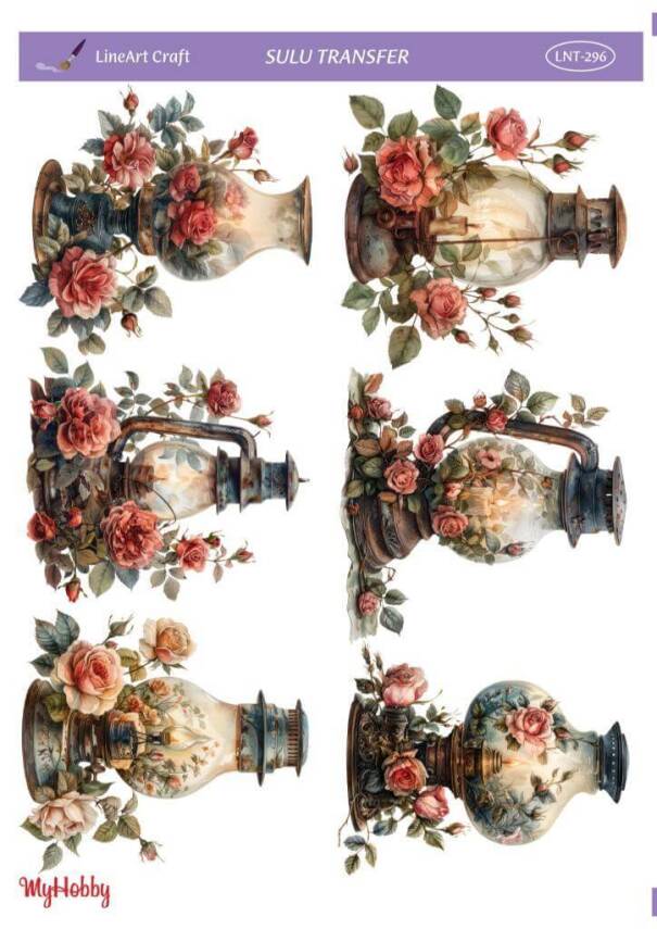 LineArt Çiçek Desenli Sulu Transfer LNT296 - 1