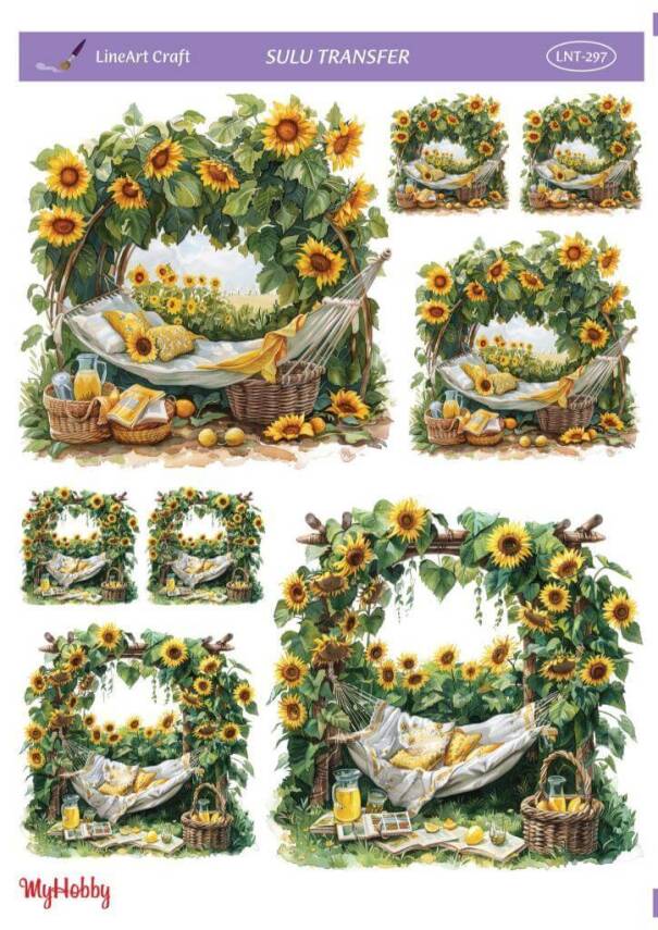 LineArt Çiçek Desenli Sulu Transfer LNT297 - 1