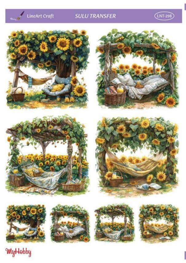 LineArt Çiçek Desenli Sulu Transfer LNT298 - 1