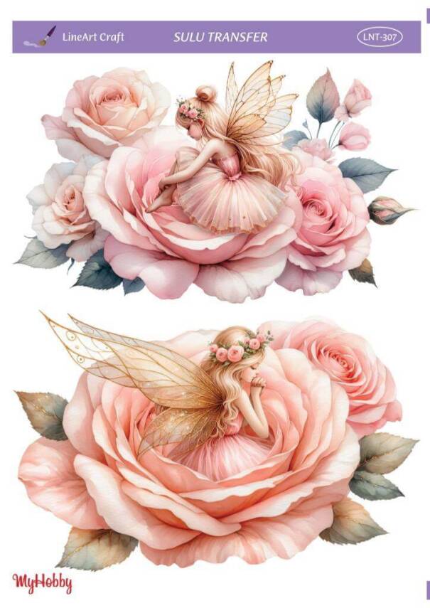 LineArt Çiçek Desenli Sulu Transfer LNT307 - 1