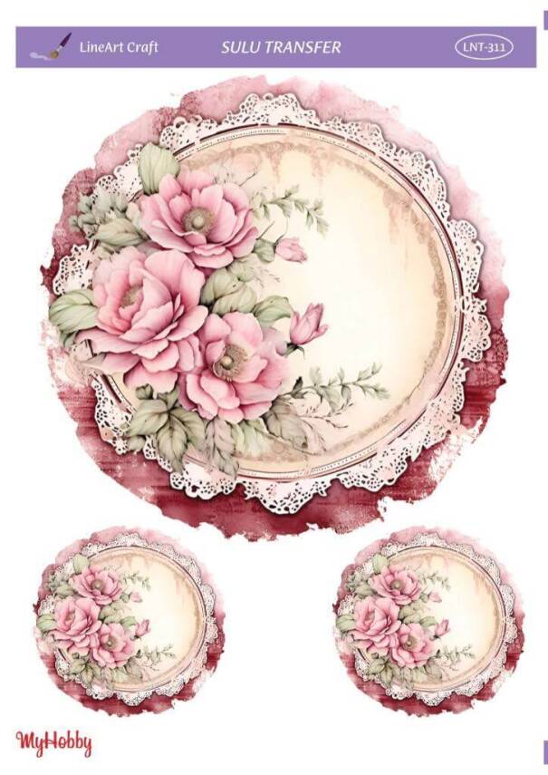 LineArt Çiçek Desenli Sulu Transfer LNT311 - 1